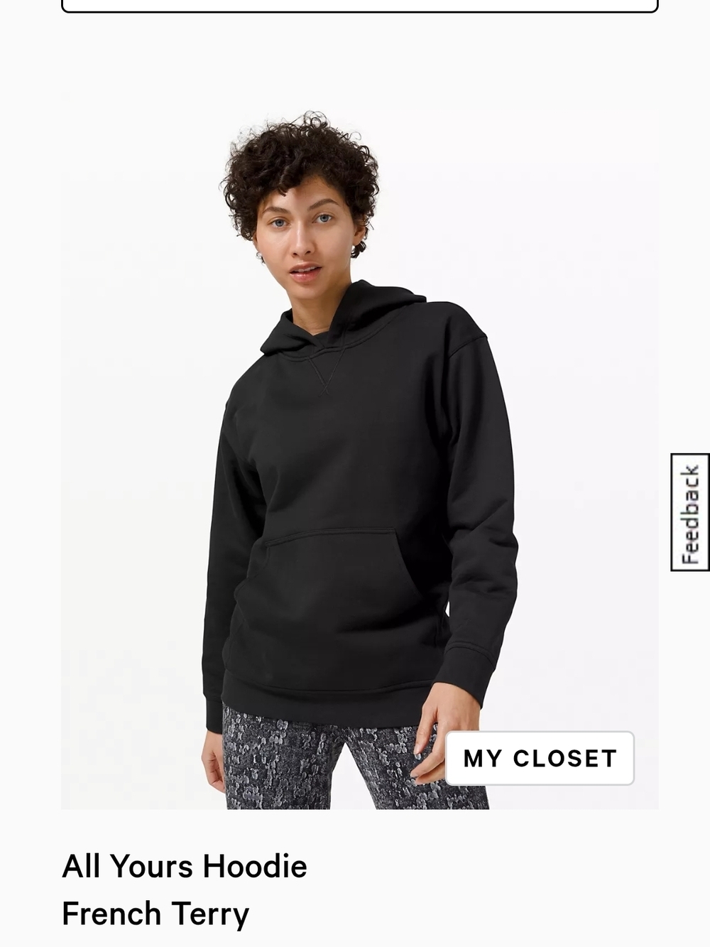lululemon athletica Black All Yours French Terry Hoodie